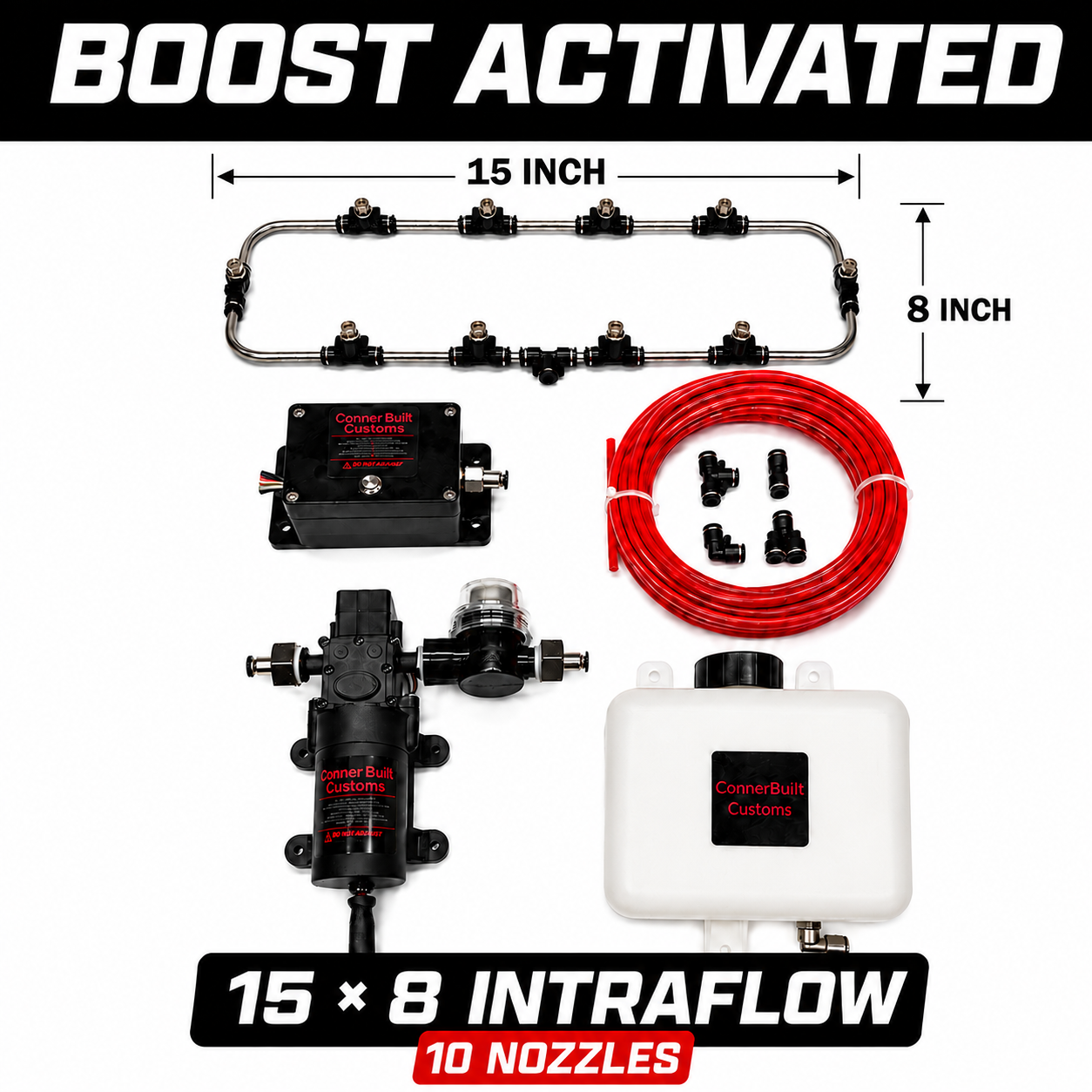 Boost-AND push button Activated  Intercooler  Water Spray Cooling Kit with upgraded Intraflow bar