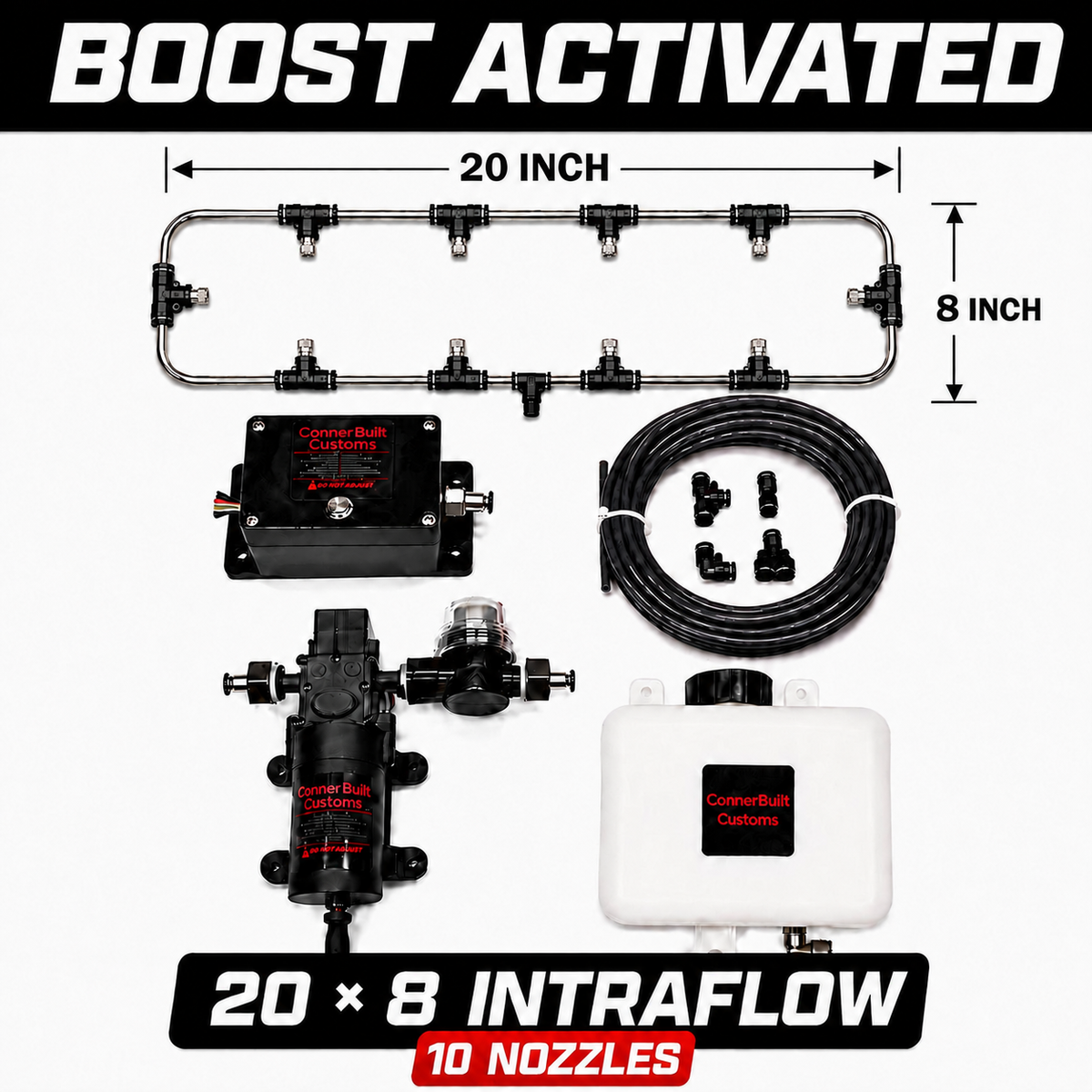 Boost-AND push button Activated  Intercooler  Water Spray Cooling Kit with upgraded Intraflow bar