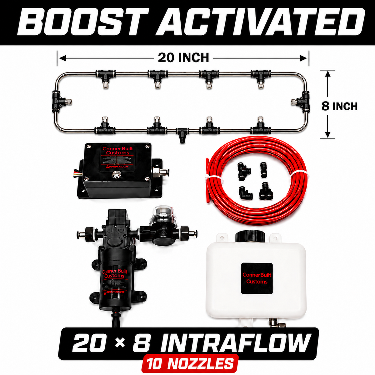 Boost-AND push button Activated  Intercooler  Water Spray Cooling Kit with upgraded Intraflow bar