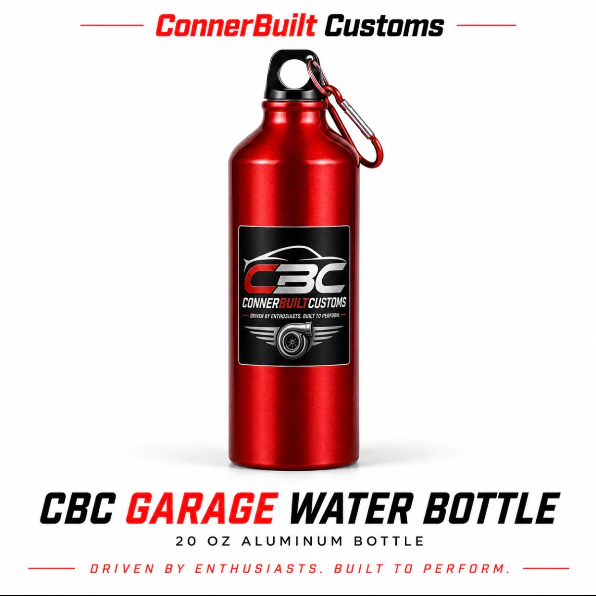 Red 20 oz aluminum water bottle Pre-Order