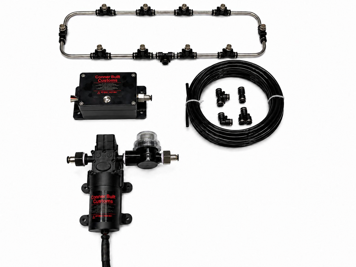 Boost-Activated Intercooler & Radiator Water Spray Cooling Kit with upgraded Intraflow bar, OEM reservoir adapter