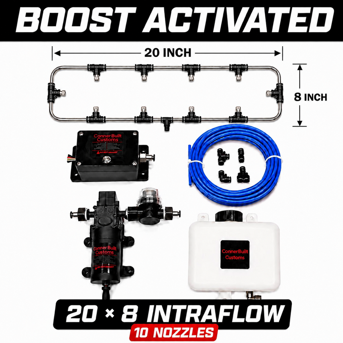 Boost-AND push button Activated  Intercooler  Water Spray Cooling Kit with upgraded Intraflow bar